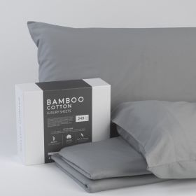 Bamboo Cotton Sheets Soft and Smooth with Viscose from Bamboo Grey King Split