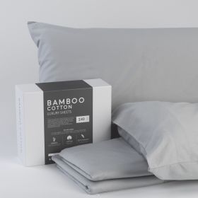 Bamboo Cotton Sheets Soft and Smooth with Viscose from Bamboo Light Grey Cal King Split Head