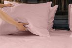 Luxuriously Soft 100% Viscose Derived from Bamboo 5-Piece Sheet Set , Oeko-TEX Certified, Split King - Pale Rose