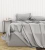 Bamboo Cotton Sheets Soft and Smooth with Viscose from Bamboo Light Grey King Split Head