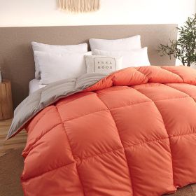 Down Duvet, Winter Duvet, Goose Down Duvet Core, Air Conditioner (Option: Orange-180x220cm-6)